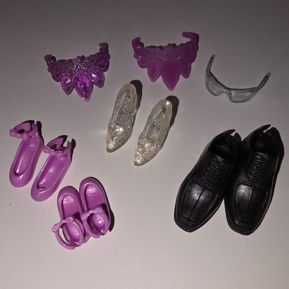 Lot Barbie/Disney Princess/Ken Doll Shoes and Accessories Lot of 7